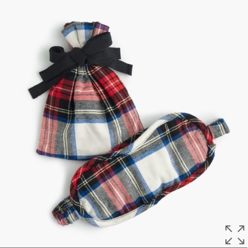 J.Crew Eyemask in Festive Plaid! NWT! Cute Gift!🎁